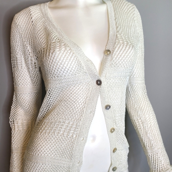 Studio Y White Cardigan size Small with tags - Picture 7 of 12
